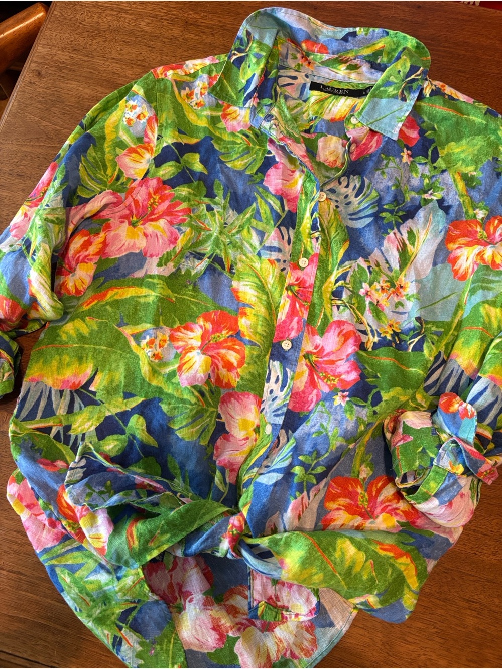 Ralph Lauren black label Multicolor Floral Linen Button-Down Shirt